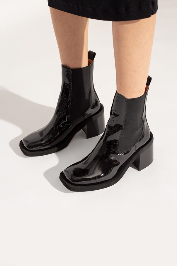 Ganni Patent-leather ankle boots