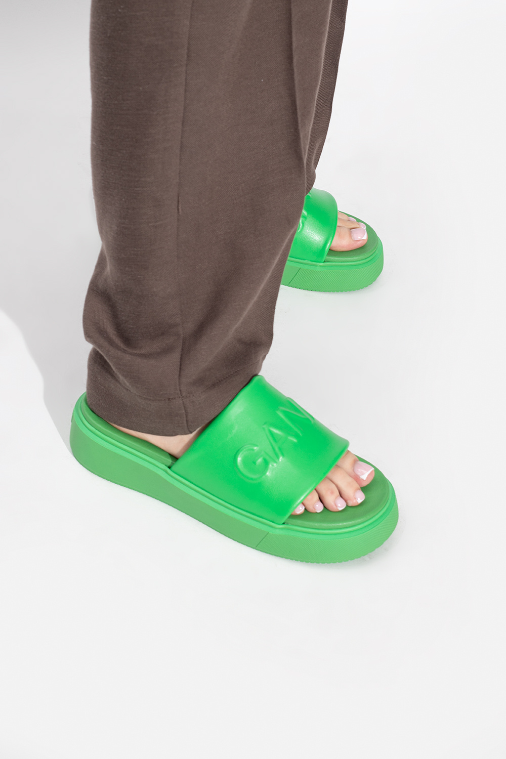 Ganni Slides with logo