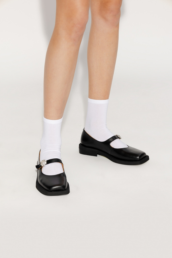 Ganni Portofino low-top nappa sneakers with a rubber sole
