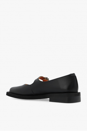 Ganni Portofino low-top nappa sneakers with a rubber sole