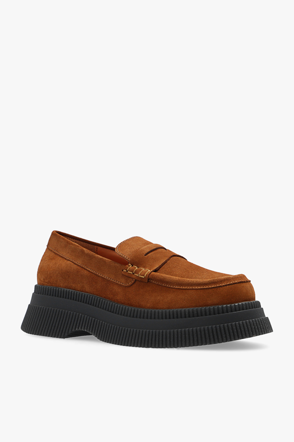 Ganni Detroit leather monk shoes