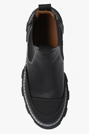 Ganni monk-strap detail ankle boots Braun