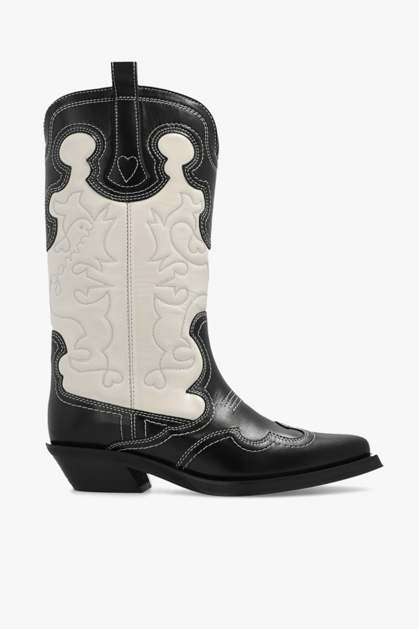Ganni Leather cowboy boots
