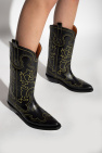 Ganni BLACK Leather cowboy boots