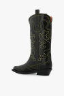 Ganni BLACK Leather cowboy boots