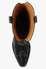 Ganni BLACK Leather cowboy boots