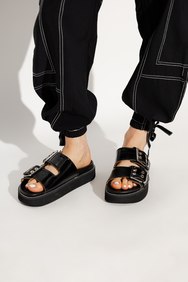 Ganni Leather platform sandals