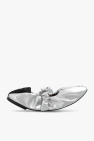 Ganni SILVER Ballet flats with logo
