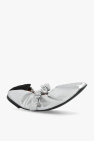 Ganni SILVER Ballet flats with logo