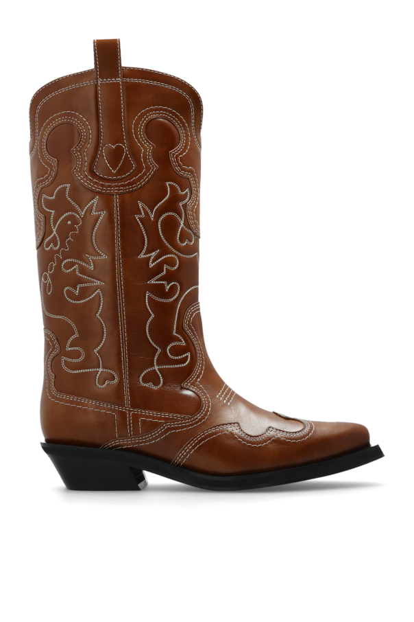Leather cowboy boots od Ganni