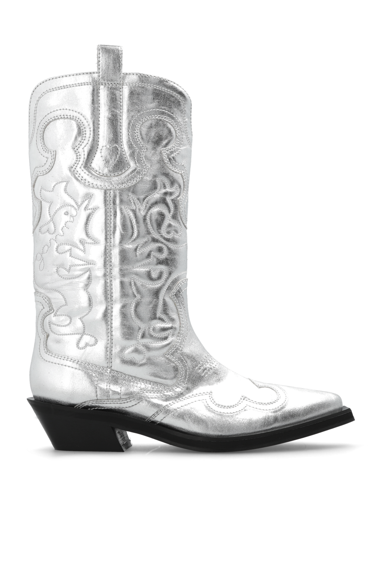 Ganni Cowboy boots with stitching details