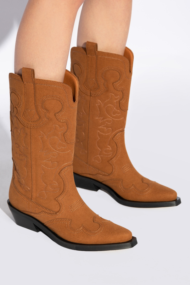 Ganni Patterned cowboy boots