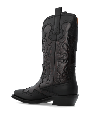 Ganni Cowboy boots with stitching