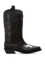 Ganni BLACK Cowboy boots with stitching