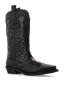 Ganni BLACK Cowboy boots with stitching