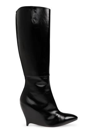 Leather heeled boots