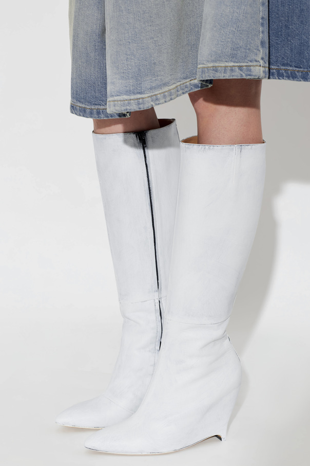 Maison Margiela Leather wedge-heeled boots