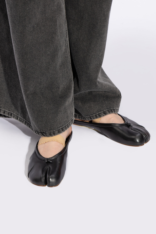 Maison Margiela Leather Slippers with 'Tabi' Cutout