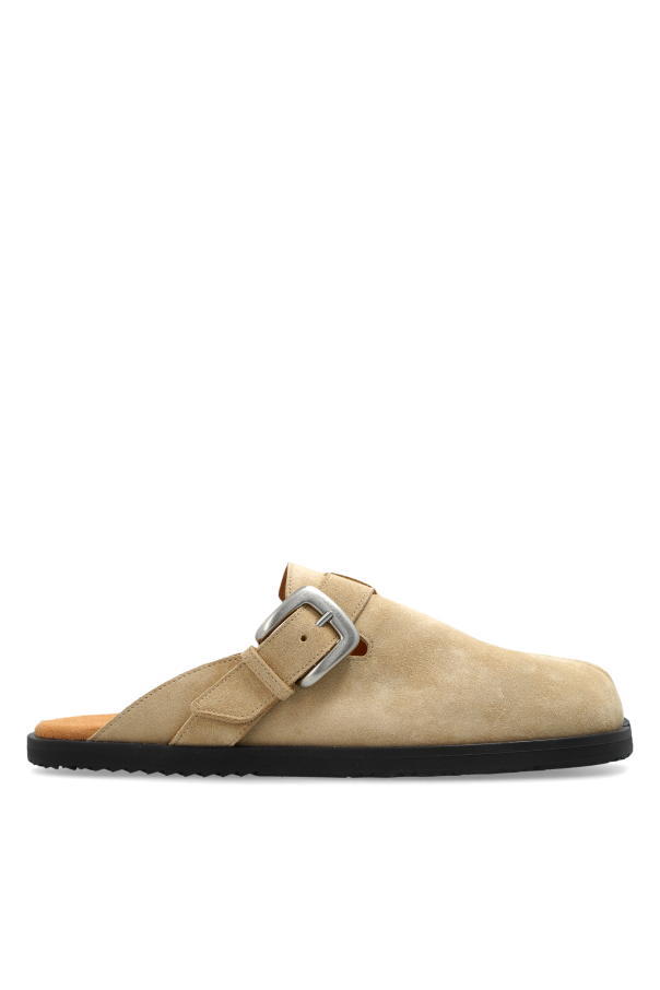Suede ‘Tabi’ cut-out slides od Maison Margiela
