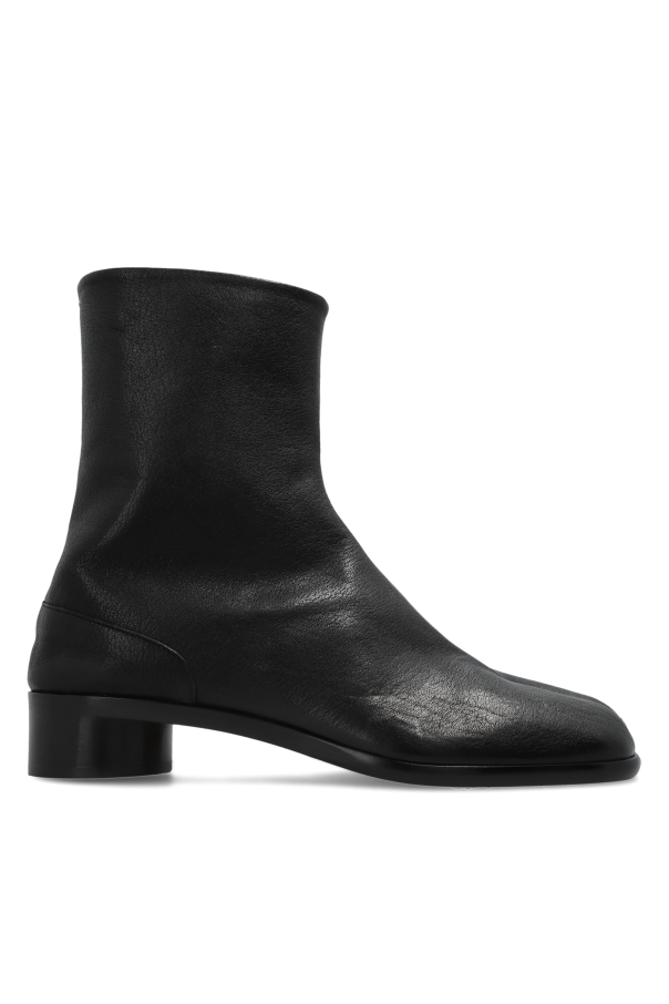 Leather heeled ankle boots with 