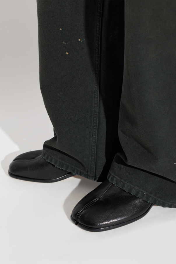 Maison Margiela Leather heeled ankle boots with "Tabi" cut-out