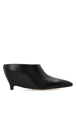 Leather wedge shoes