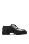 Maison Margiela BLACK Leather `Tabi` shoes
