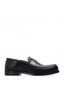 Maison Margiela BLACK Leather moccasins with logo