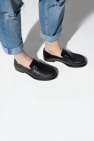 Maison Margiela BLACK Leather moccasins with logo