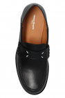 Maison Margiela BLACK Leather moccasins with logo