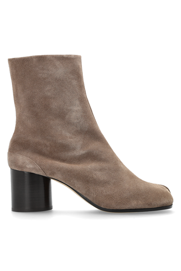 Suede heeled ankle boots with 'Tabi' cut-out od Maison Margiela
