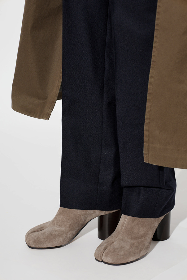 Maison Margiela Suede heeled ankle boots with ‘Tabi’ cut-out
