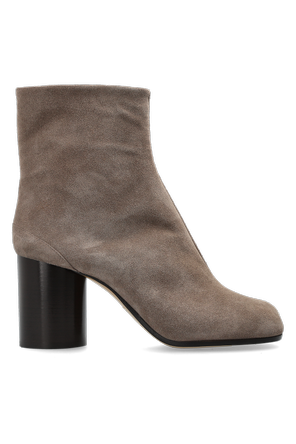 Suede heeled ankle boots with ‘Tabi’ cut-out