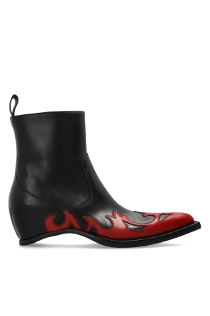 Botines de cuero con cuña