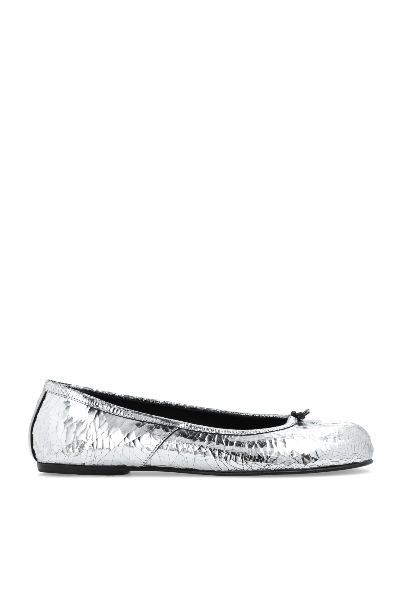 Maison Margiela Ballet Flats With Tabi Toe In Silver
