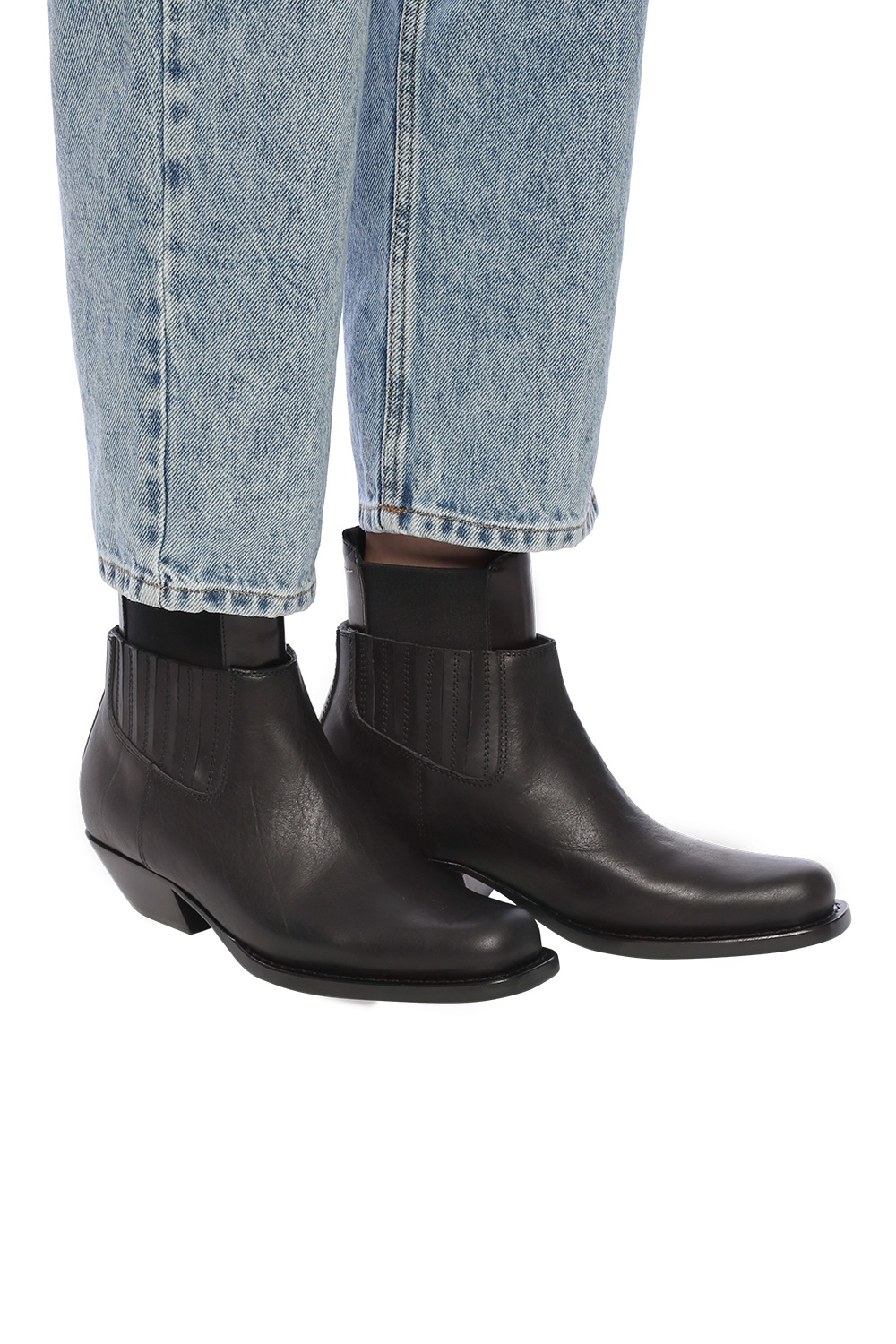 mm6 maison margiela leather ankle boots