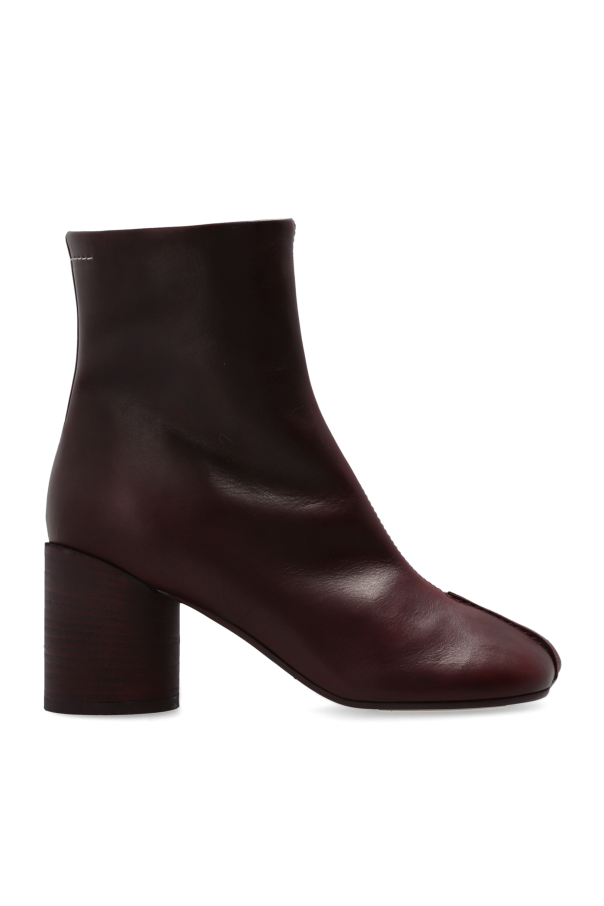MM6 Maison Margiela Skórzane botki na obcasie