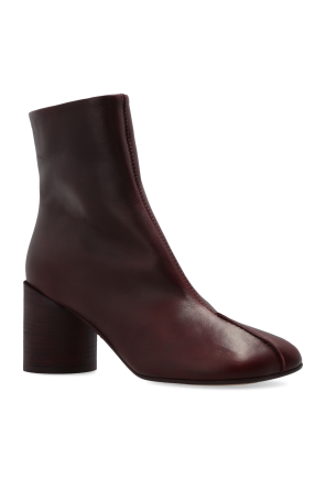MM6 Maison Margiela Skórzane botki na obcasie