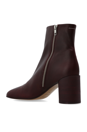 MM6 Maison Margiela Skórzane botki na obcasie