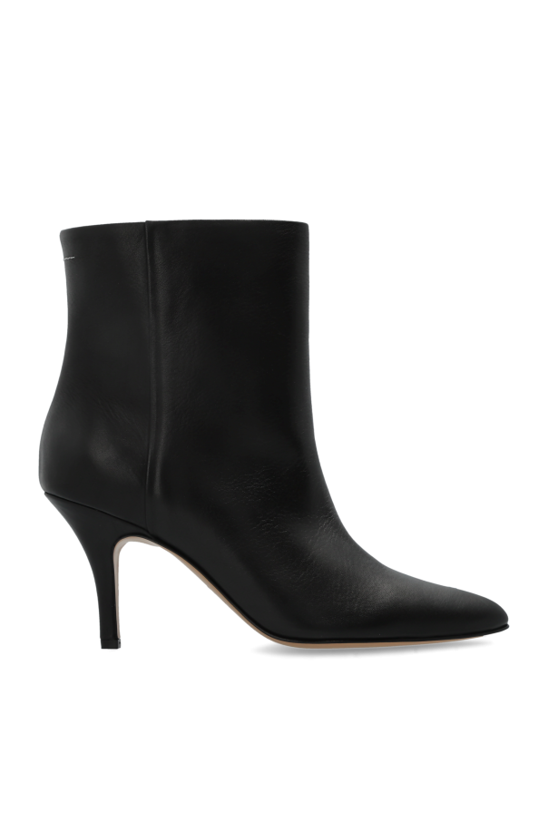 MM6 Maison Margiela Skórzane botki na obcasie