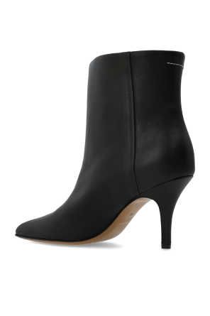 MM6 Maison Margiela Skórzane botki na obcasie