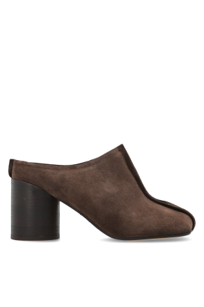 Suede heeled mules