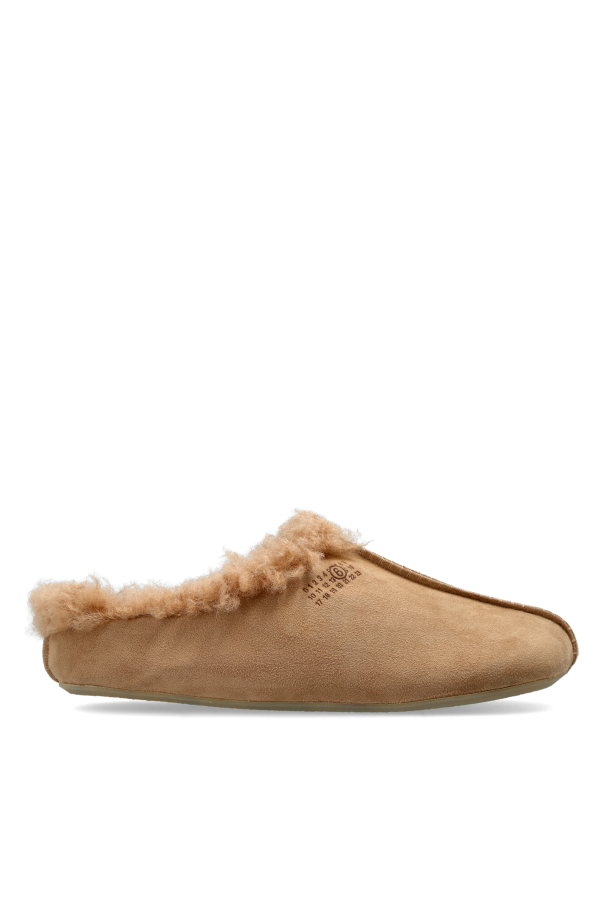 Suede slides with logo od MM6 Maison Margiela