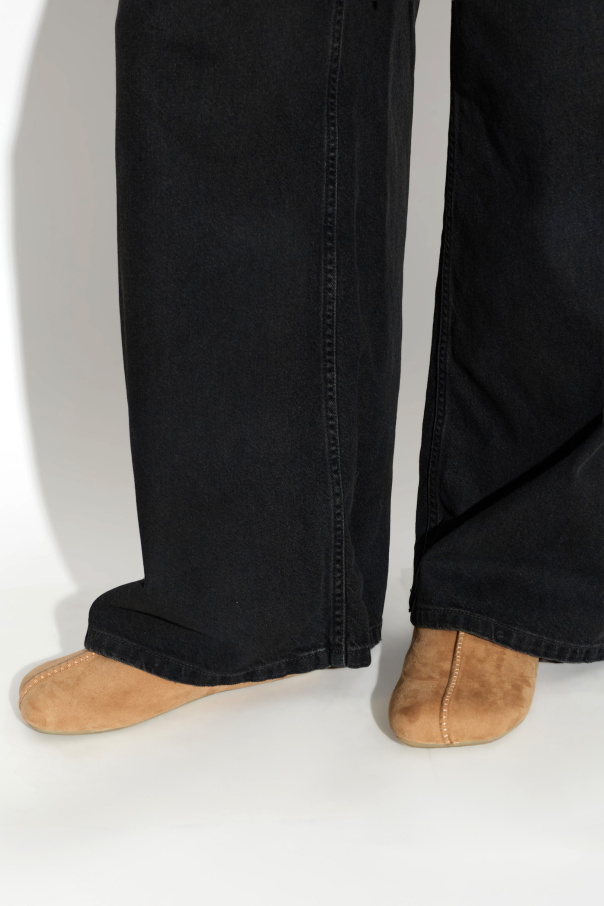 MM6 Maison Margiela Suede slides with logo