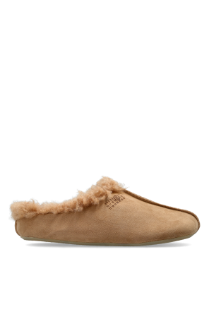 Suede slides with logo