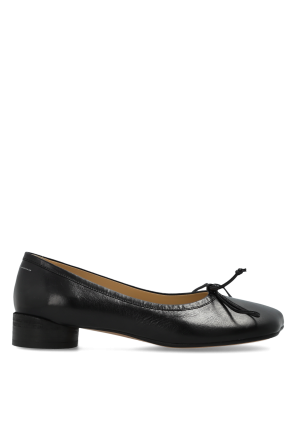 Leather high-heeled shoes
