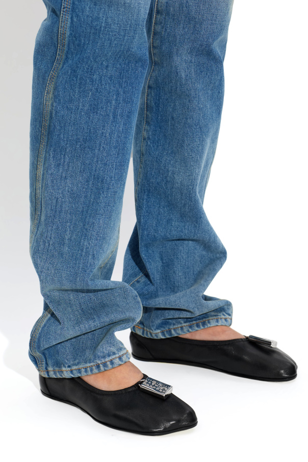 MM6 Maison Margiela Leather ballet flats with charm