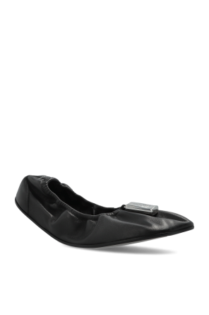 MM6 Maison Margiela Leather ballet flats with charm