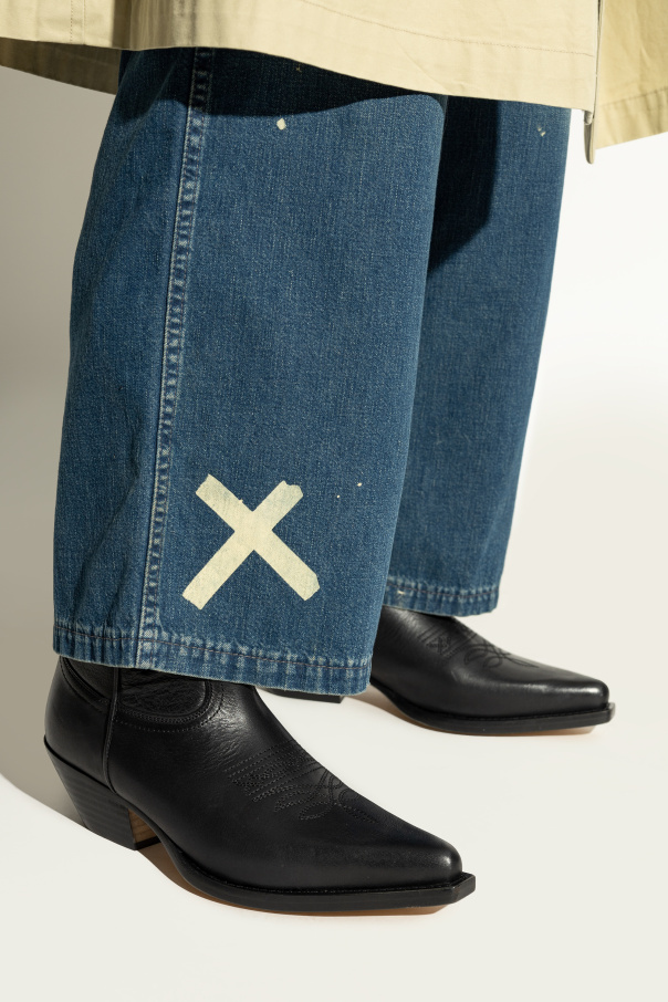 MM6 Maison Margiela Botas vaqueras de cuero