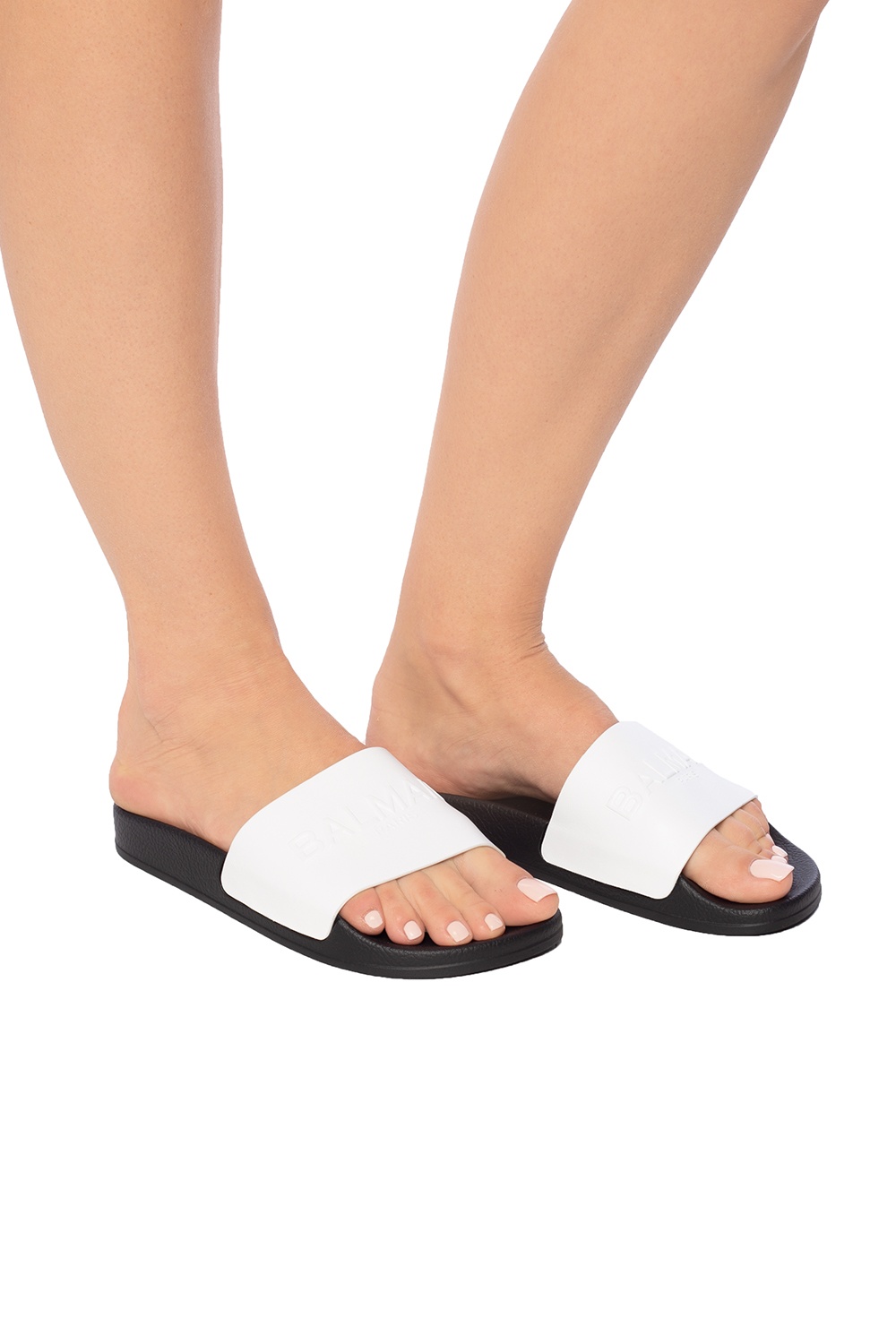 White Logo slides Balmain - Vitkac TW